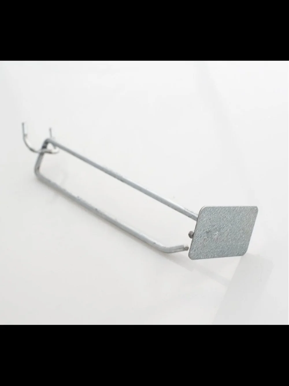 Metal Display Hook with Square Plate - Silver